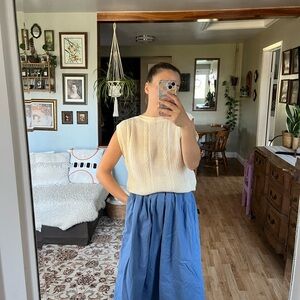 Vintage Blue Midi Skirt